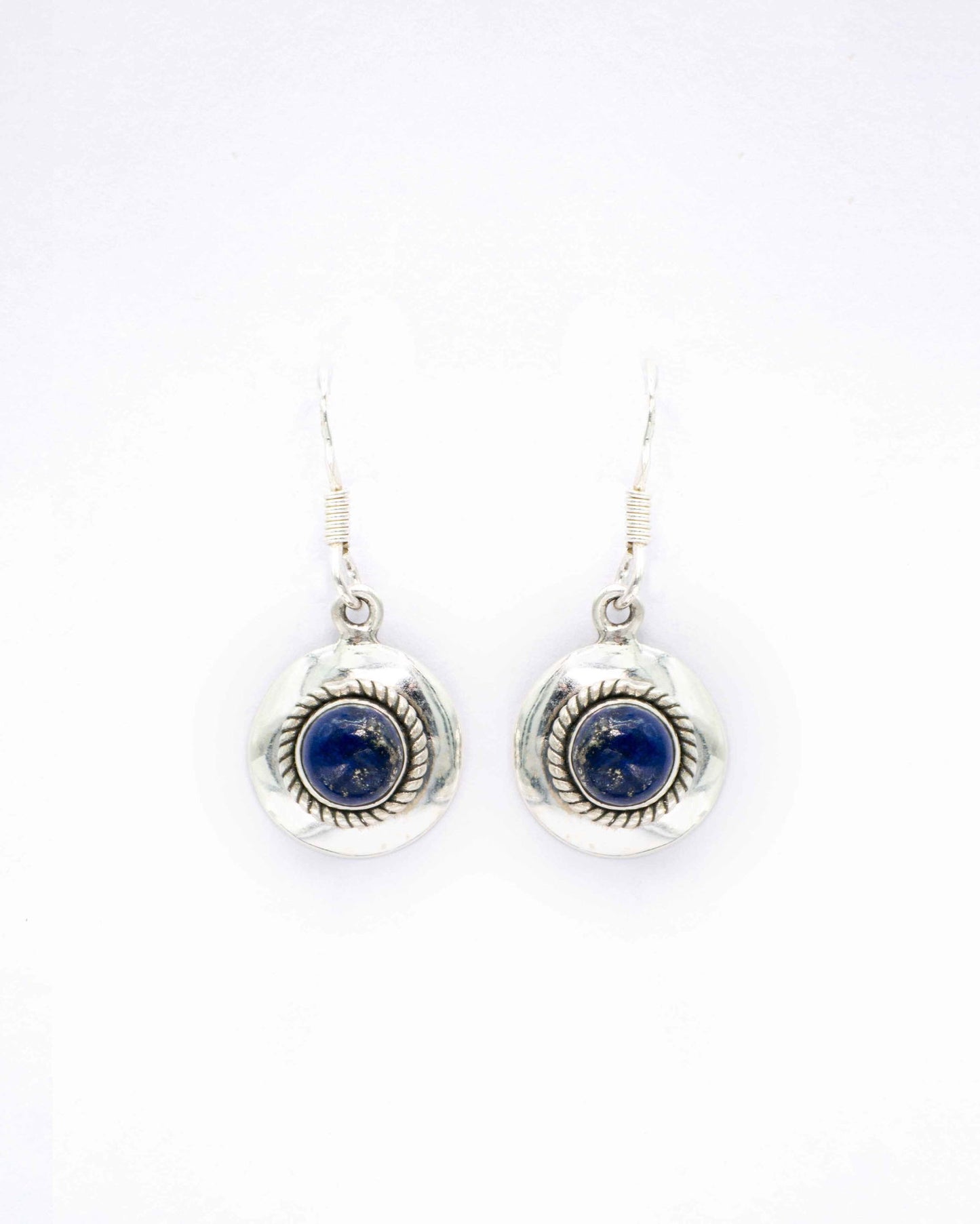 Oxidised Silver Celestial Blue Sapphire Earrings - Aayat