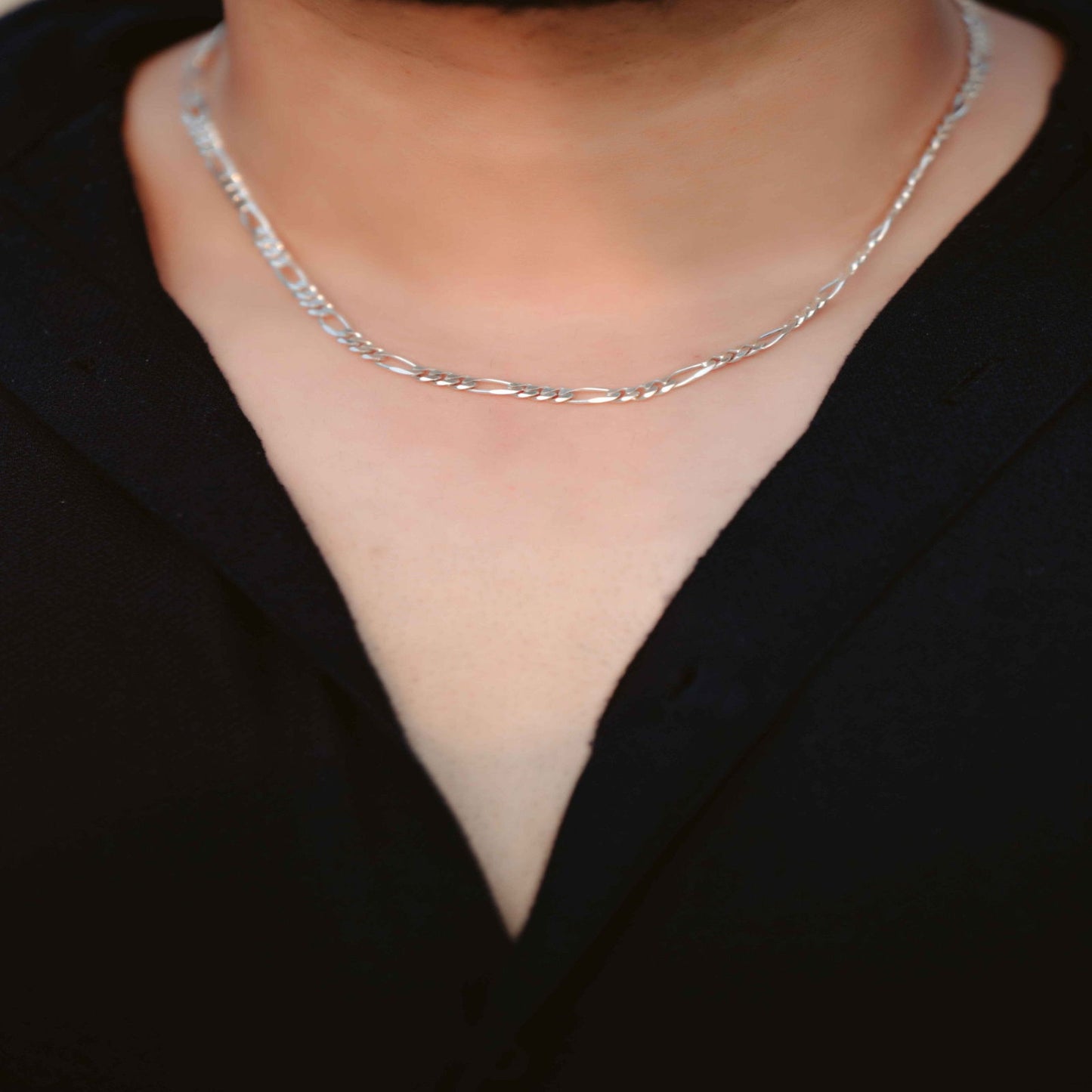 Silver Figaro Chain for men - Aayat