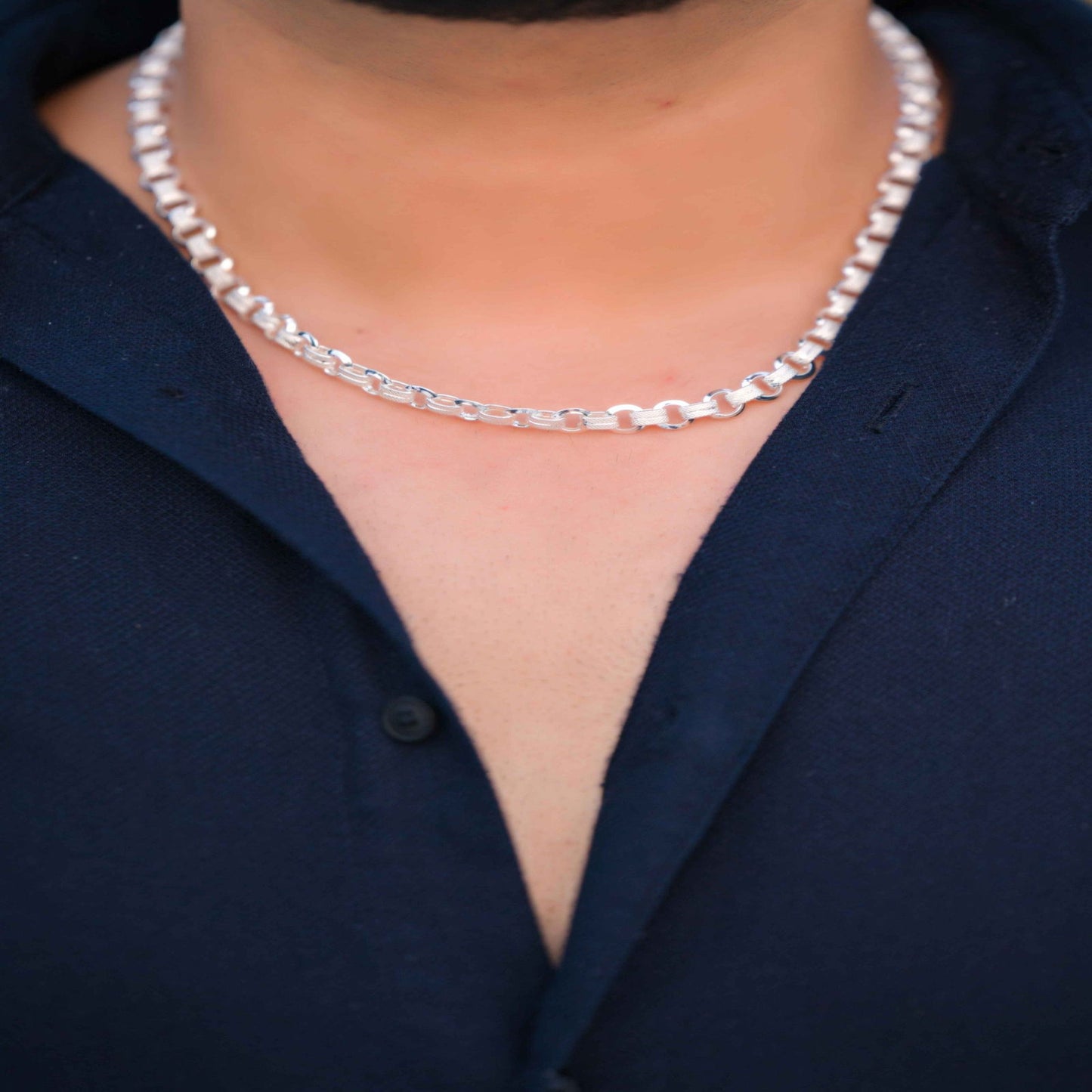 Silver Luna Links Chain for men - Aayat