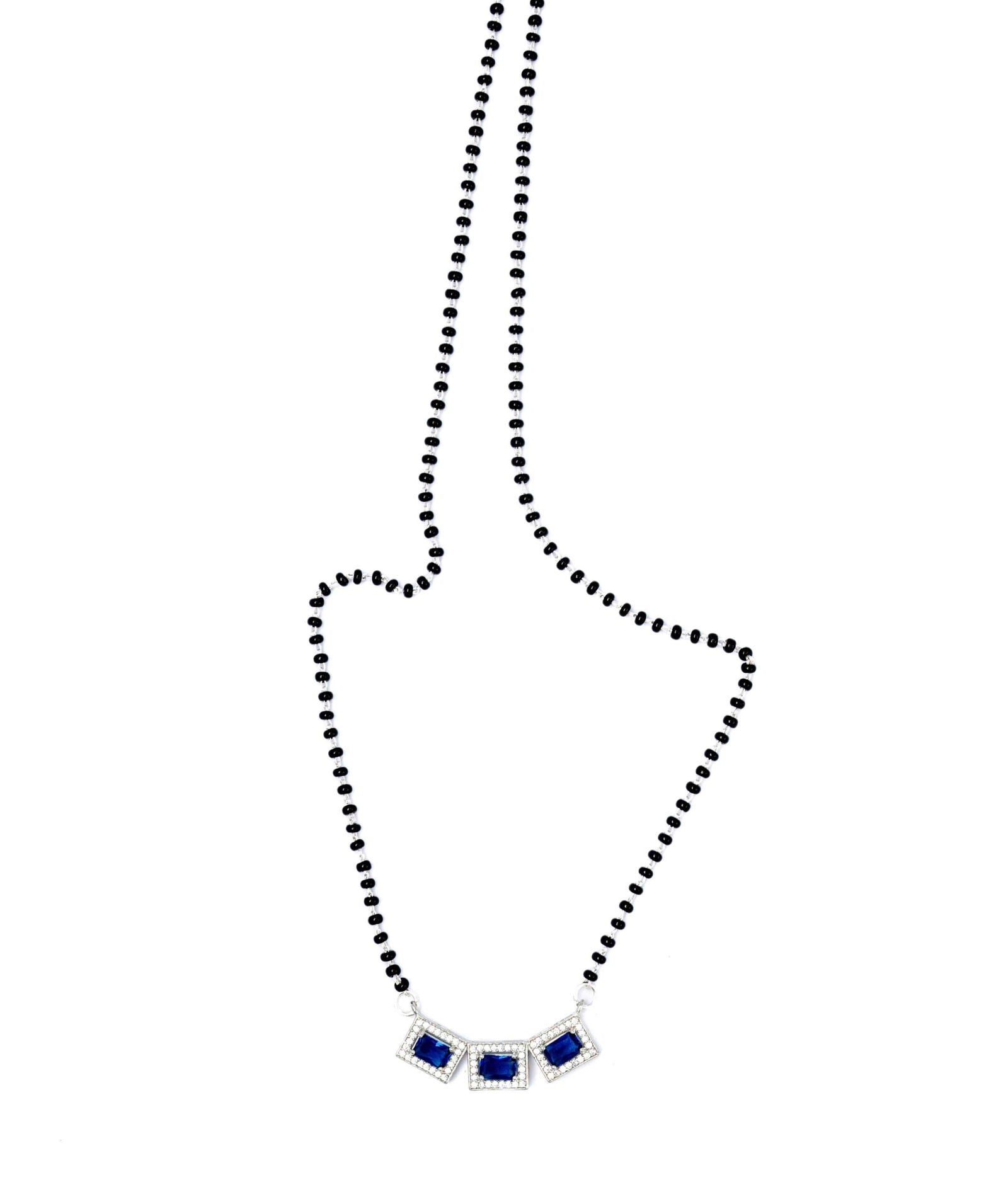 Blue Sapphire Princess-Cut Mangalsutra - Aayat