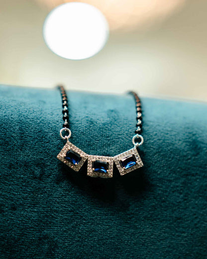 Blue Sapphire Princess-Cut Mangalsutra - Aayat