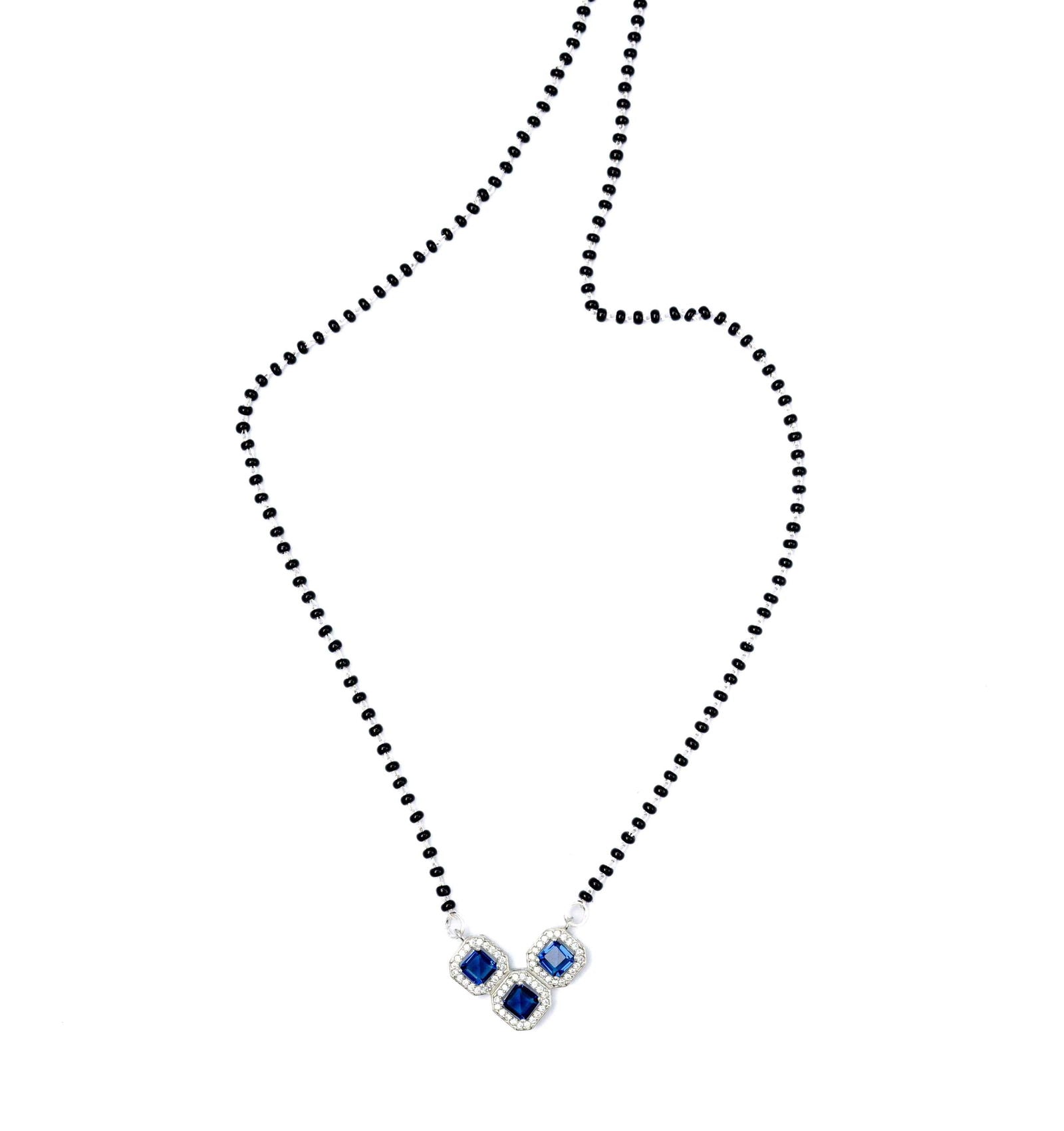 Blue Sapphire Quadrangle Mangalsutra - Aayat