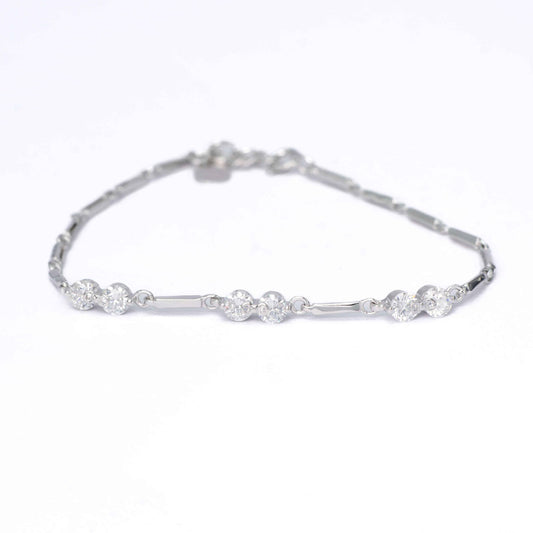 Duplet Solitaire Silver Bracelet - Aayat