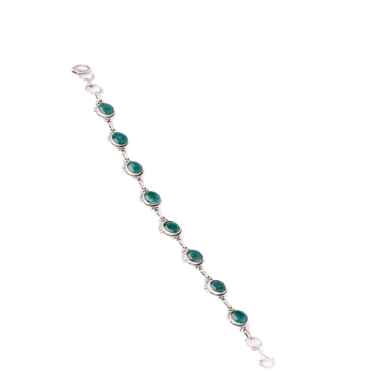 Emerald Green Oval Stranded Bracelet - Aayat