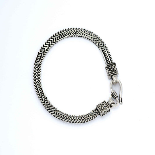 Oxidised Silver Snake Bracelet - Aayat