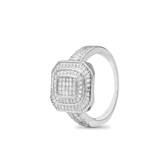 Radiant Pure Silver Studded Ring - Aayat