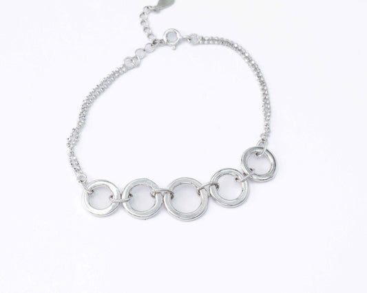 Silver Celestial Chained Bracelet - Aayat