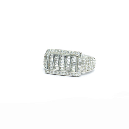 Silver Men's Iced Mafia Band Ring - Aayat