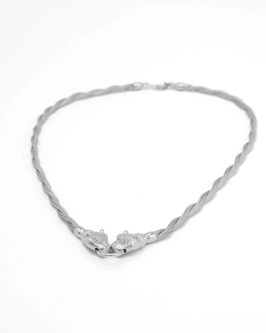 Silver Studded Panther Neckpiece - Aayat