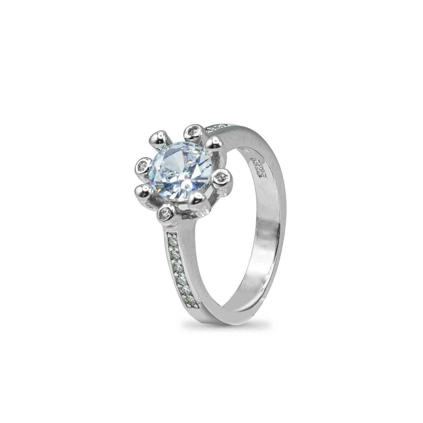 Sterling Silver Solitaire Ring - Aayat