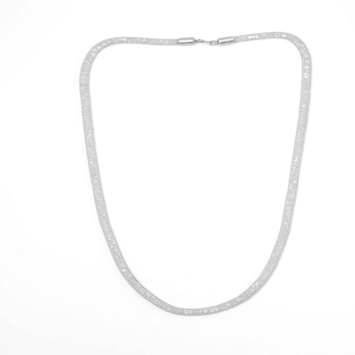 Swarovski Studded Tubular Silver Neckpiece - Aayat