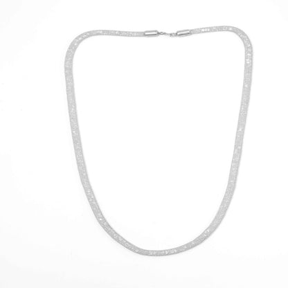 Swarovski Studded Tubular Silver Neckpiece - Aayat