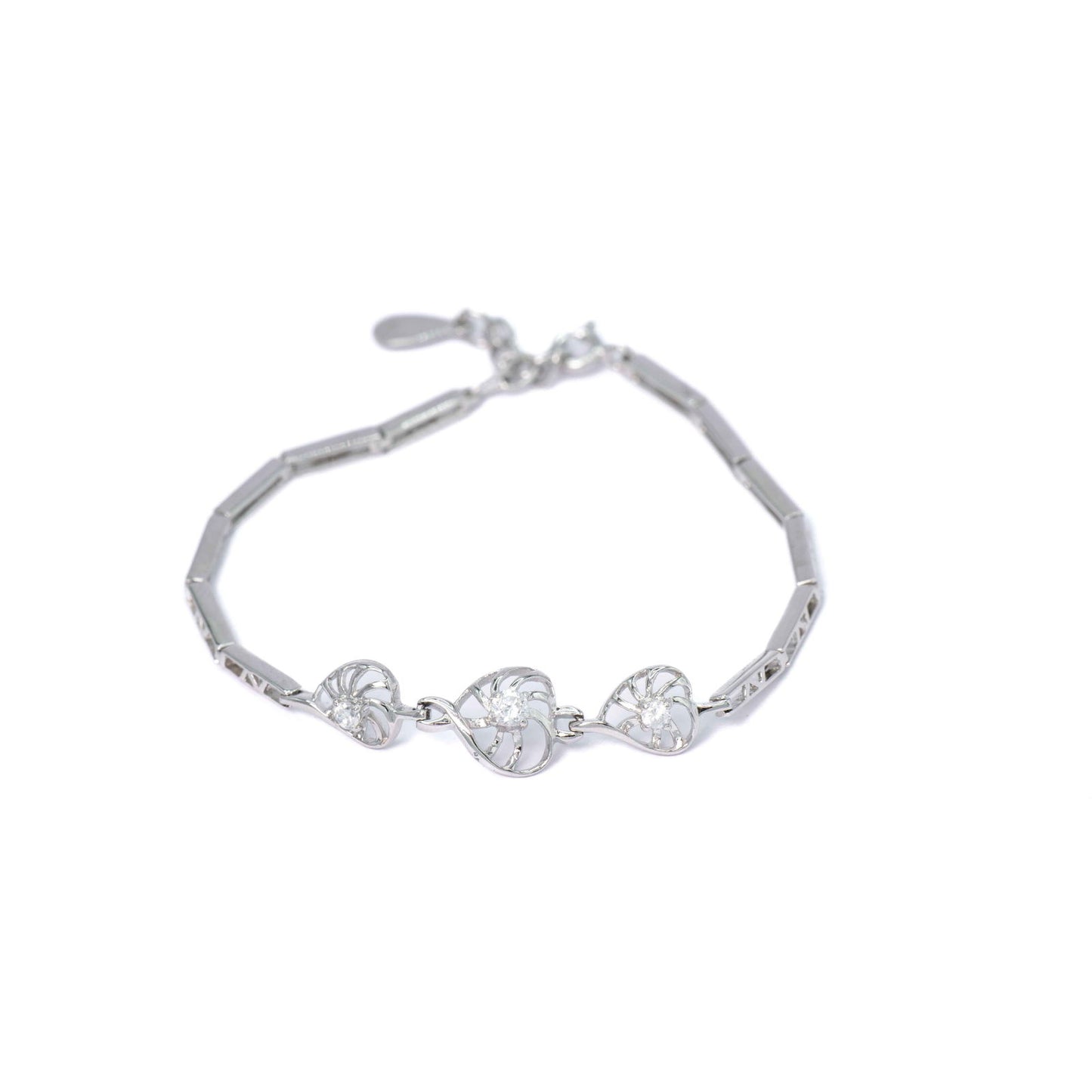 Trinity Heart Silver Bracelet - Aayat