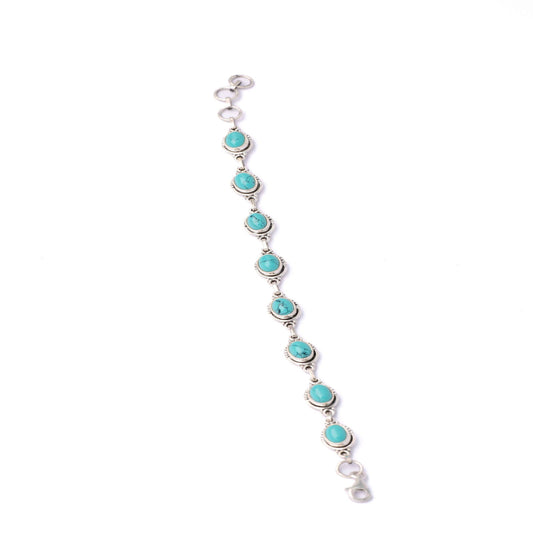 Turquoise Green Oval Stranded Bracelet - Aayat